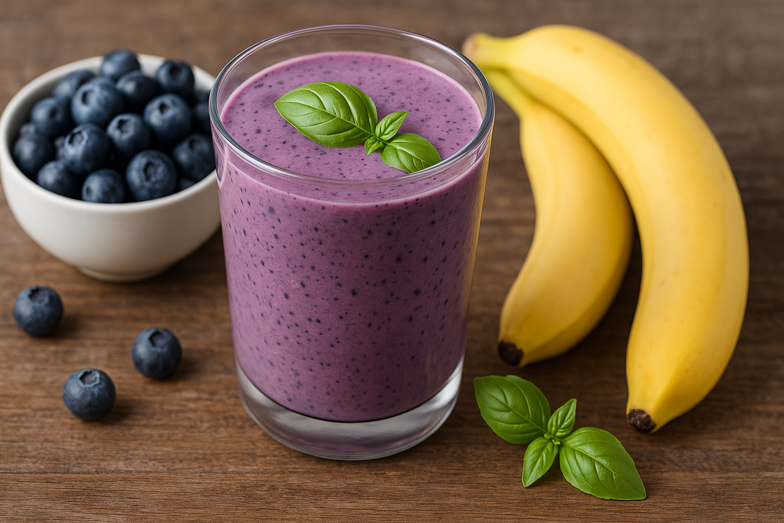 Blueberry And Banana Smoothie With Basil Recipe